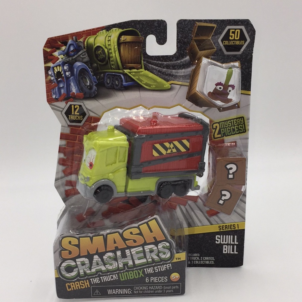 Smash Crashers Swill Bill Series 1 Mystery Crash the Truck! Unbox the Stuff! New